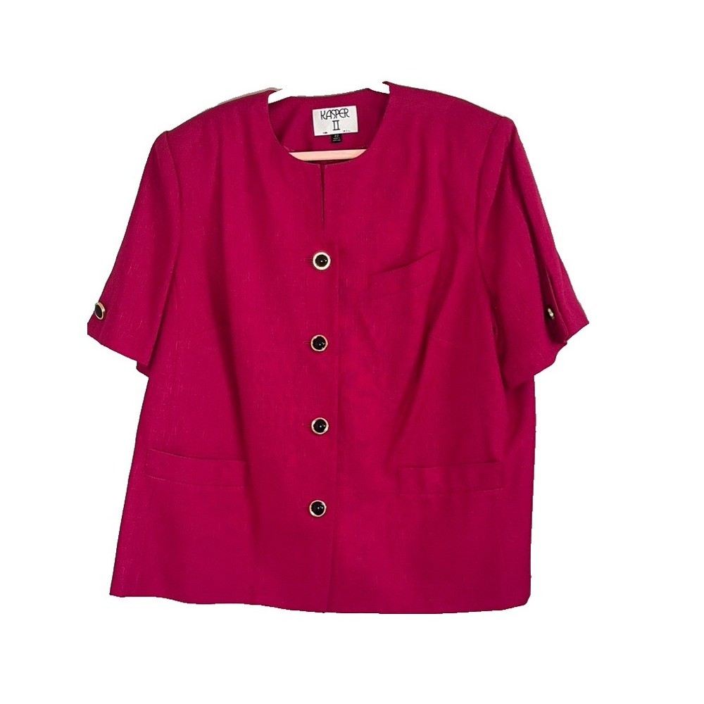 Vintage Textured Blazer Pink 22 Retro Mod Secretary Classic Librarian Preppy 80s